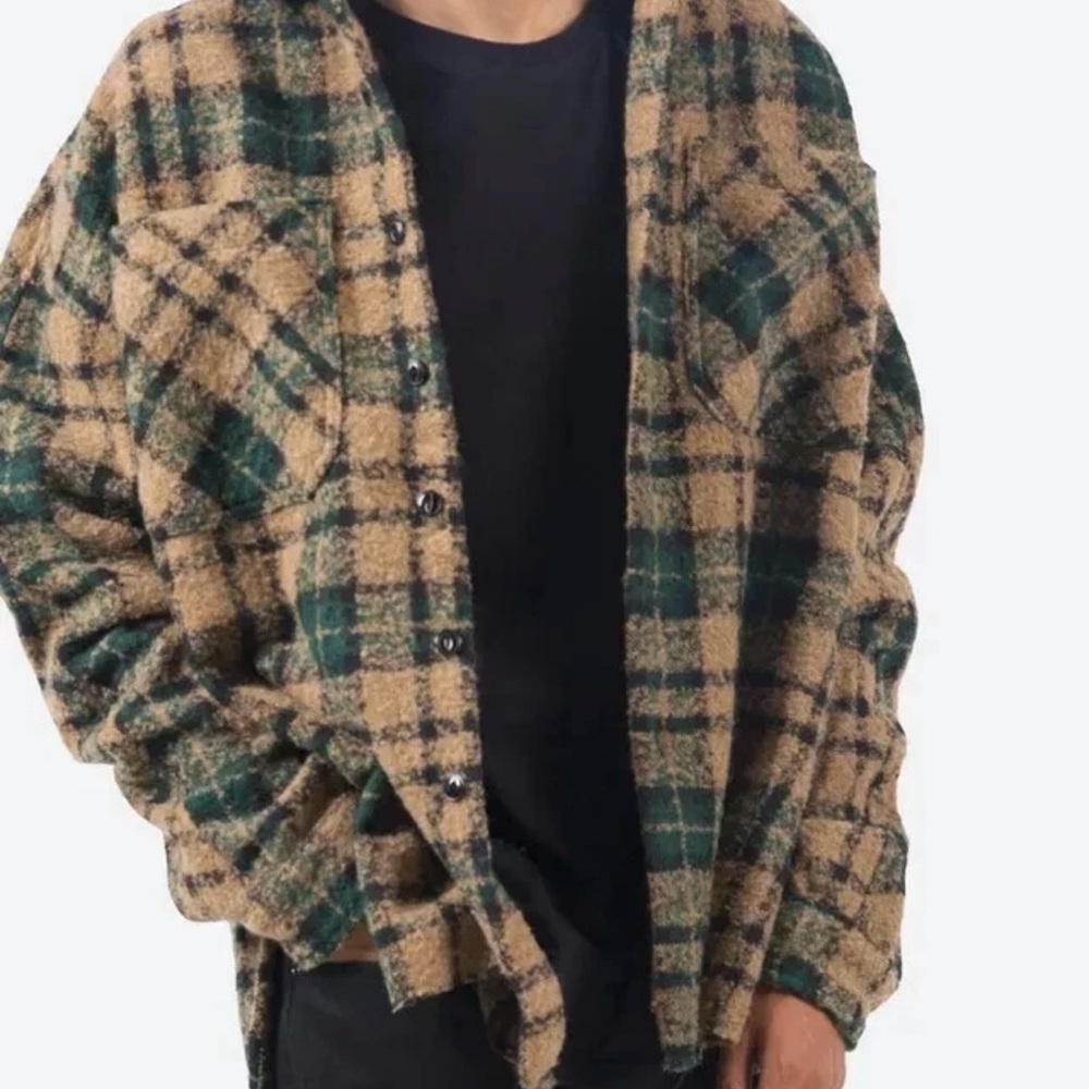 MNML LOOSE WOVEN FLANNEL SHIRT size medium